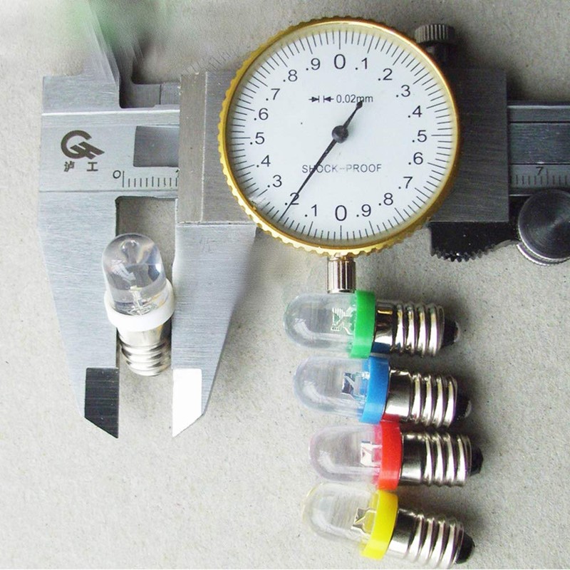 DERA 5pcs/lot E10 Screw Base LED Indicator Light Bulbs Spot