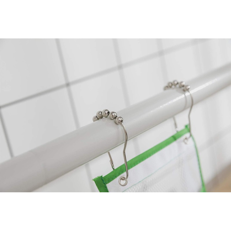 ALYER Hanging Storage Shower Caddy Organizer,Mesh Pockets for Bathroom,Closet,Pantry (Gray)