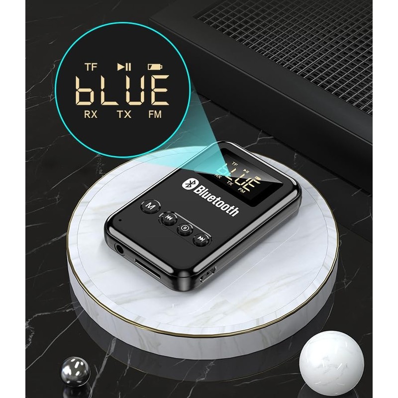 Bluetooth 5.0 Receiver Transmitter LCD Wireless Adapter 3.5 mm Jack