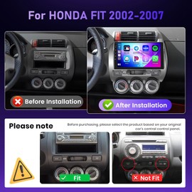 Upriding Android 15 Radio【Qualcomm 8 Core 4+64G】 for Honda Fit 2004-2010, 9'' Touch Screen Car Stereo with Wireless Carplay Android Auto, GPS/6G WiFi/DSP/Bluetooth/SWC/Mic, Backup Cam