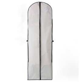 KUBEMUEG 72" Wedding Dress Garment Bags Foldable Dress Bag for Long Gowns Traveling Protector Cover for Hanging Clothes with Zipper (White)