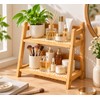 2-Tier Bamboo Countertop Organizer for Kitchen and Bathroom Storage –