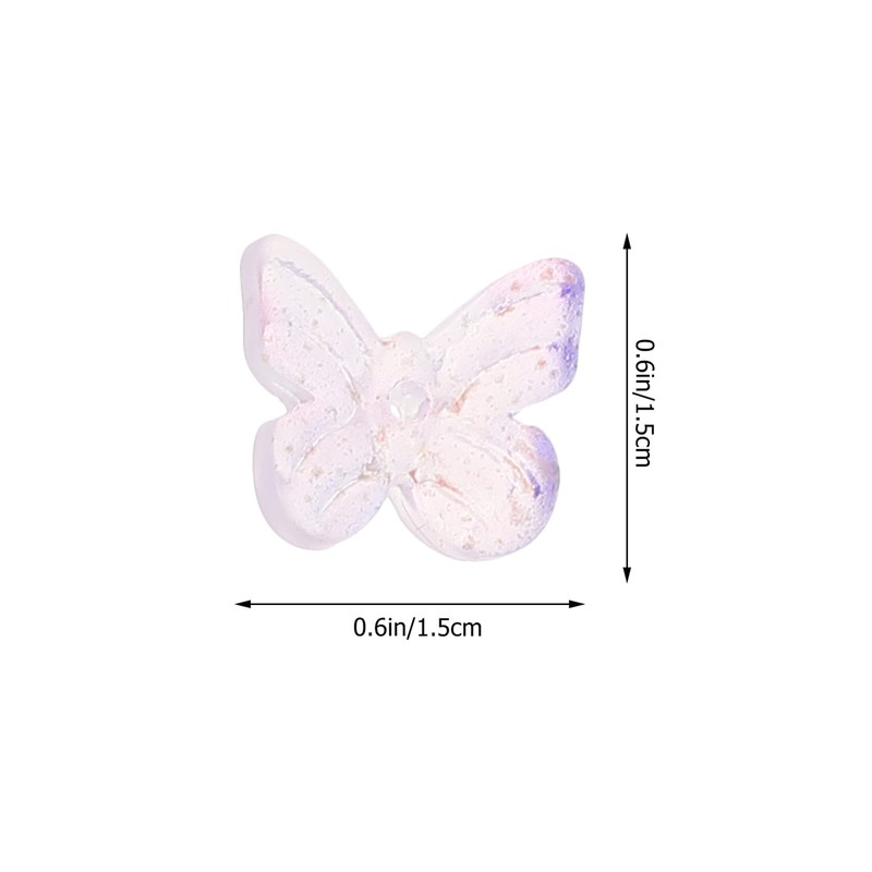 ARTIBETTER 50 Pcs Glass Crystal Butterfly Beads Animal Spacers Charms