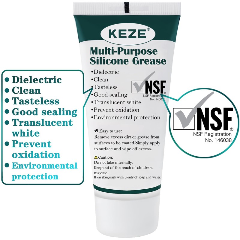 KEZE Waterproof Food Grade Silicone Lubricant Plumbers Grease for Valve