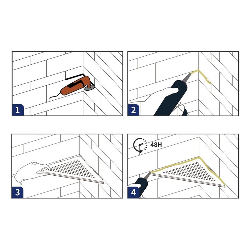 Bernkot Corner Shower Shelf 10" Matte Black 304 Stainless Steel