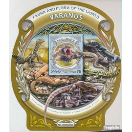Prophila Collection Maldiven Block 962 (complete edition) 2016 Warane (stamps for collectors) Amphibians/Reptiles/Saurs