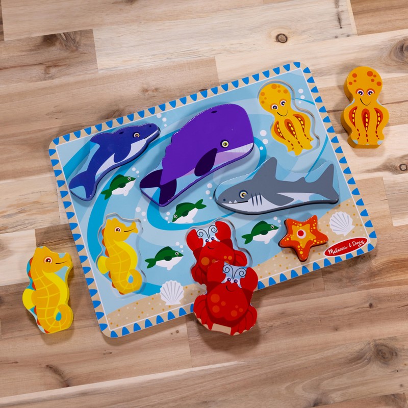 Melissa & Doug Sea Creatures Ocean Wooden Chunky Puzzle -