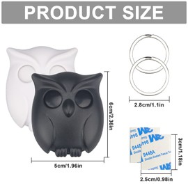 NTGRTY Key Holder for Wall, Pack of 2 Magnetic Key Holder, Owl Shape, Wall Mounted Key Holder for Hanging Keys in Home Office Door Entrance