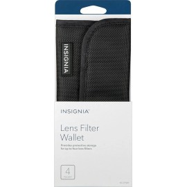 Universal NEW Insignia 4 Pocket Camera Lens Filter Carry WALLET Storage BLACK Folding