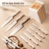 Astercook Knife Set, Kitchen Knife Set with Block and Sharpener,