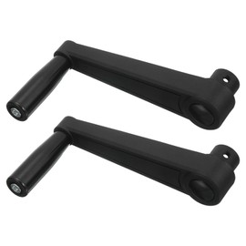 sourcing map 2Pcs 16x192mm (Dia x L) Revolving Handwheel Machine Handle, Universal Lathe Crank Grip Replacement for Industry Lathe Milling Grinding Machine, Black (Round Hole)