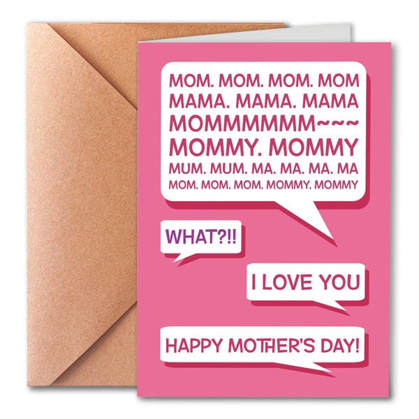 PTRUKD Funny Mother's Day Card for Mom from Son and