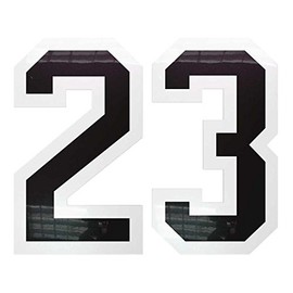 Helmet Numbers - Helmet Number Decals - Die Cut Number Decals - Player Number Decals (Black with White Outline, 1.5 inch)