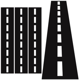 Moukeren 3 Pcs Construction Table Runner Racetrack Floor Ground Construction Road Table Runner for Car Birthday Party Runway Theme Construct Party Decor Supplies 10x1.4 ft(Black, White)