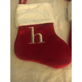 Merry Brite INITIAL MONOGRAMMED “h” MINI STOCKINGS 7" 2 PIECES NEW WITH TAGS