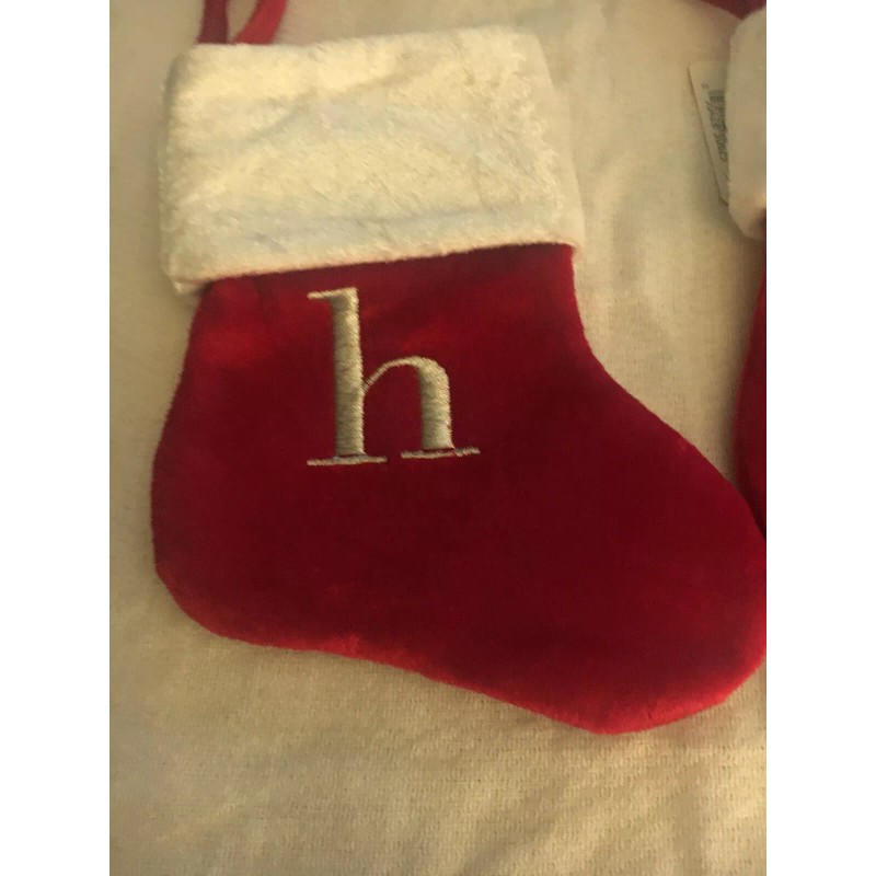Merry Brite INITIAL MONOGRAMMED “h” MINI STOCKINGS 7" 2 PIECES