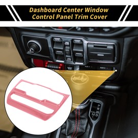REPAIROCK 1 Pc Dashboard Center Window Control Panel Trim Cover for Jeep Wrangler JL JLU 18-24 Dash Central Control Window Switch Panel Trim ABS Pink