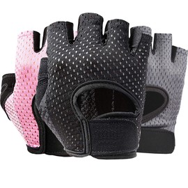 BECNBEAU Workout Gloves Gym Exercise Weightlifting Training Fitness Grip Sports Gloves Rowing Kayak Padded Lightweight Anti Slip Palm Protection for Men Women,Black,Small