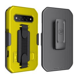Kyocera For Kyocera DuraForce PRO 3 (E7200) Case and Belt Clip Holster with HandStrap - Yellow