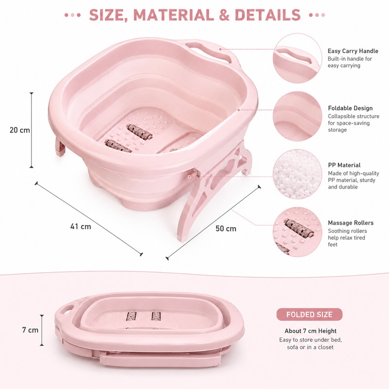 Foldable Foot Soaking Basin for Home Travel – Portable Pedicure