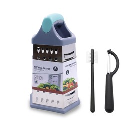 Cheese Grater, Box Graters for Kitchen, 6 Sides Stainless Steel Food Shredders for Cheese Vegetables Potatoes Carrot