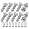 M METERXITY 10-Pack Hex Head Screw Bolt with Nuts Flat