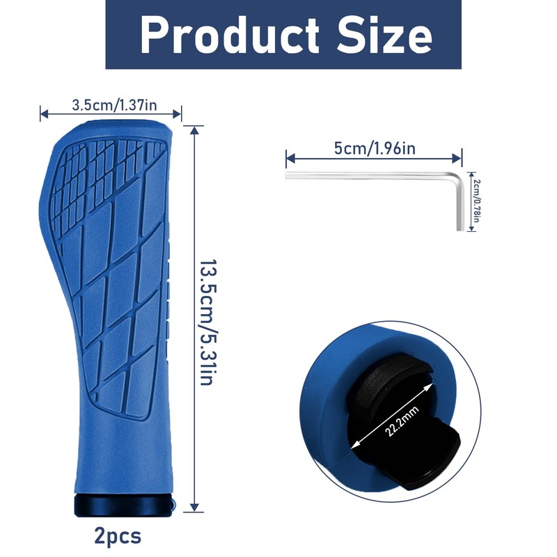 MAJOYLIFE Bicycle Grips 22 mm, Ergonomic Handlebar Grips for MTB,