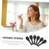Alipis Smooth Ceramic Soup Spoons 6pcs Set Rice Eating Spoons