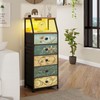 Tohomeor Dresser with Fabric Drawers Nightstand with 2 Tier Shelf