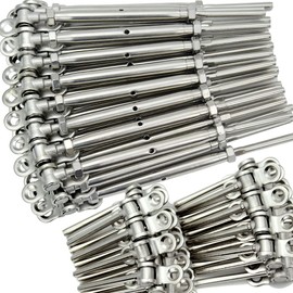 Iutuuk Steel Cable Railing Hardware Kit, for 1/8" Stainless Steel Cable Deck Railing System, for Wood Posts, 30 Pairs