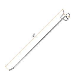 HARFINGTON 100pcs Pegboard Shelving Hooks 10" Stainless Steel Peg Board Display Hook Hanging Holders Wall Mount Organize Tools for Workbench Garage Kitchen Store, Silver