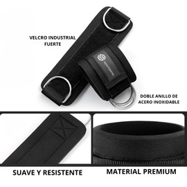 Par de Correa de Tobillo Sportisimo, Tobilleras Correas 2 Pack, Tobilleras Deportiva para Cable Máquinas, Gimnasio de Deporte para Glúteos y Piernas Ejercicios de Pesas, Entrenamiento de Glúteos en Polea Gym