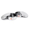 Sumeet Stainless Steel Flat Canisters/Puri Dabba/Storage Containers Set of 2Pcs