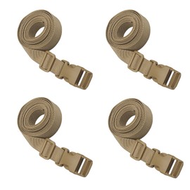 JETEDC Molle Suitcase Belt, 1.0 inch (2.5 cm), Prevents Load from Shifting, Adjustable, Packing Band, Deep Khaki, 4 Pieces, 39.4 inches (100 cm)