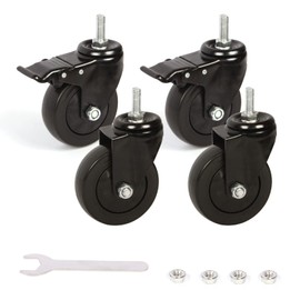 Caster Wheels Set of 4, 4inch Heavy Duty Metal Swivel Wheel Threaded Stem Mount Industrial Castors Wheel Kit Fits for Kamado Joe Series III Carts Rolling Carts Furniture Workbench Trolley