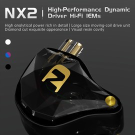 ND NX2 in Ear Monitorm, HiFi IEM Earphones, Deep Bass Sound in Ear Headphones, Clear Sound Gaming Earbuds with Detachable Cable
