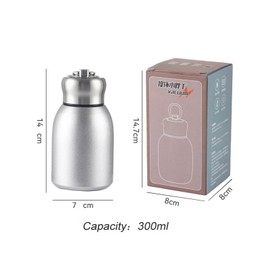 Mini Stainless Steel Thermal Bottle Small Vacuum Insulated Water Bottle, Portable Leakproof Sport Tumbler Cup Hot and Cold Travel Mug 10 oz (Silver)