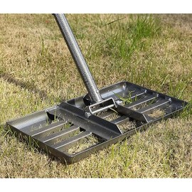 COCONUT Lawn Leveling Rake, 17x10 Heavy Duty Metal Head with Stainless Steel Grip, Adjustable Handle Dirt Ground Level Tool for Yard Garden (72 Inch)