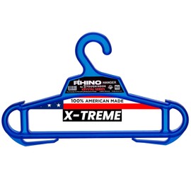 Rhino Xtreme Krystal Translucent Series Heavy Duty Clear Hangers USA Made Anti-Slip Tactical Hanger for Police Gear,Scuba Gear & Dive BCD,ABS Resin 200-lb Capacity Wetsuit Hanger Tough Hook -1 Pack