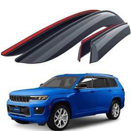 Goodyear Shatterproof Window Deflectors for Jeep Grand Cherokee L 2021-2025, Tape-on Rain Guards, Window Visors, Vent Deflector Visor, Car Accessories, 4 pcs. - GY008886