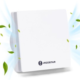 Aigostar Bathroom Fan 100 mm with Quiet Extractor Fan, 90 m³/h Waterproof Bathroom Fan with Backflow Flap, for Bathroom, Kitchen, Bedroom, Garage, White