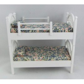 Dollhouse Miniature 1:12 Scale White Spindle Bunkbed #T5038