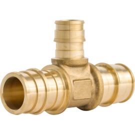 SharkBite 3/4 Inch x 3/4 Inch x 1/2 Inch Expansion Reducing Tee Fitting for PEX-A Pipe, Brass Plumbing Fittings, Reducing Tee for PEX-A Tubing, UAB412LFA