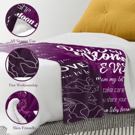 Mom Blanket Gifts from Daughter Son - Soft Flannel Fleece Throw for Birthday, Christmas & Mother's Day - Cozy Present for Mom, Grandma, Wife