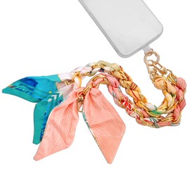 AGEN KGEN Wrist Strap With Silk Bow Ribbon Charm, Detachable Tether Tab, Hands-Free Wristlet Bracelet Lanyard Grip for Cell Phones (Pink & Colorful)