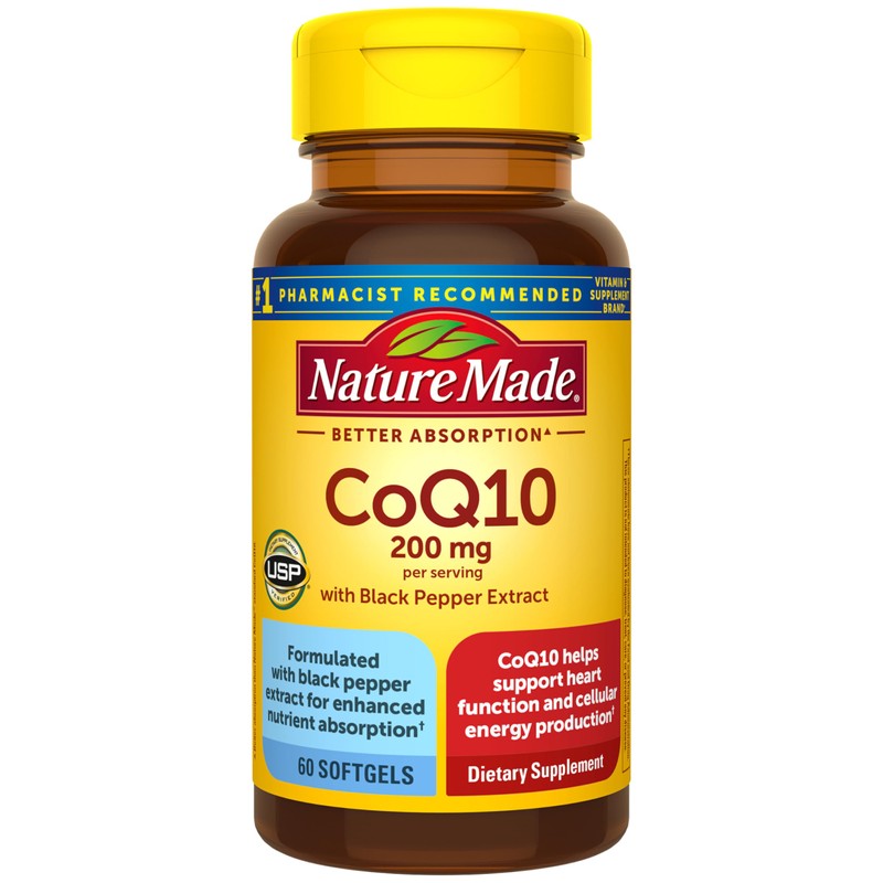 Nature Made CoQ10 200mg per Serving with Black Pepper Extract