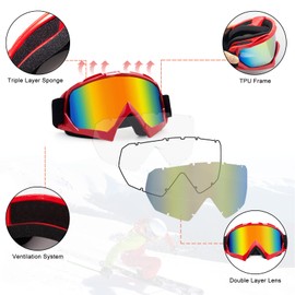 ZukMi Dirt Bike Goggles ATV Motocross Motorcycle MX Off Road for Men Women Adult Youth Riding Racing