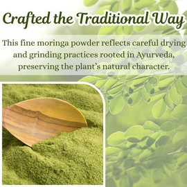 BASIC AYURVEDA Moringa Leaf Powder | 7.05 Oz (200g) | Rich in Antioxidants | Vegan, Non-GMO & Dried Green Superfood | Easy to Use in Smoothies, Herbal Teas, Drinks & Cooking