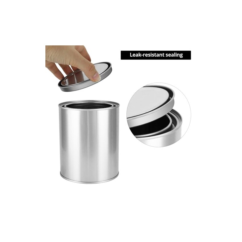 QWORK 6 Pack 1 Quart Metal Paint Cans with Lids
