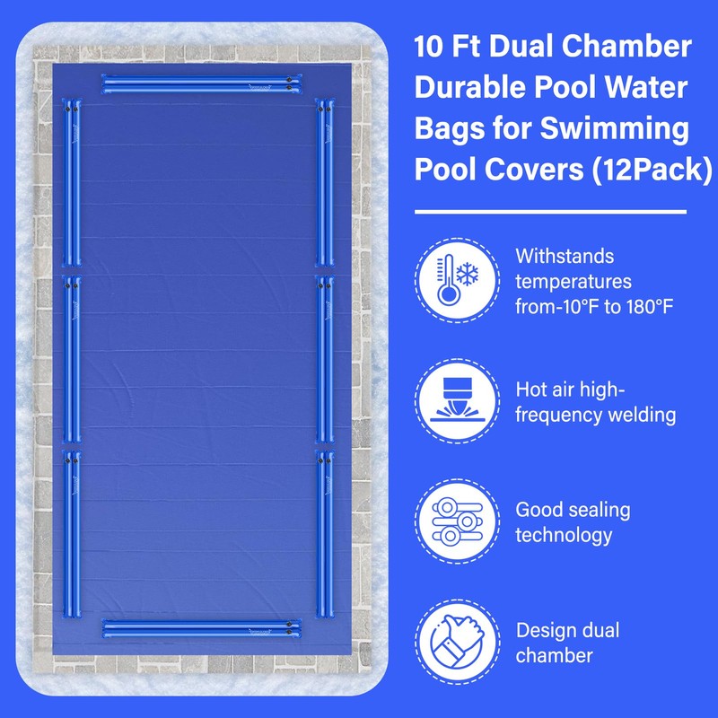 10 Ft Pool Water Bags 0.8mmThickened Double Layer Water Tubes